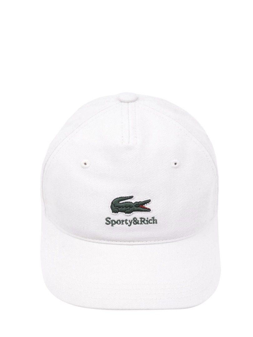 全場唯一crossover Sporty & rich x lacoste unisex white cotton cap 
