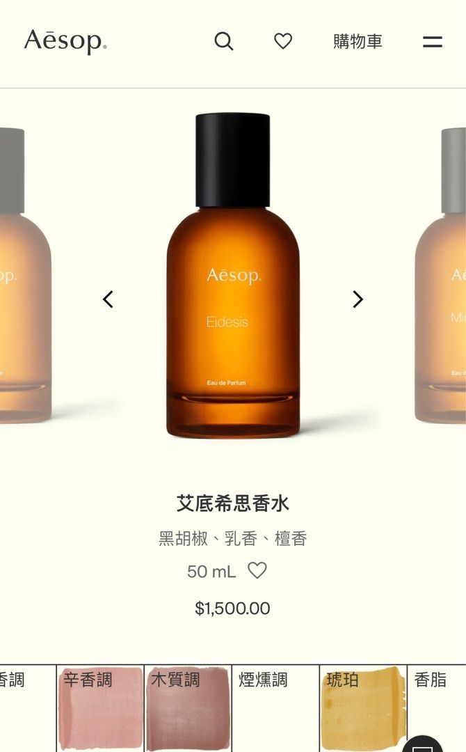 Aesop 香水Eidesis, 美容＆個人護理, 健康及美容- 香水＆香體噴霧