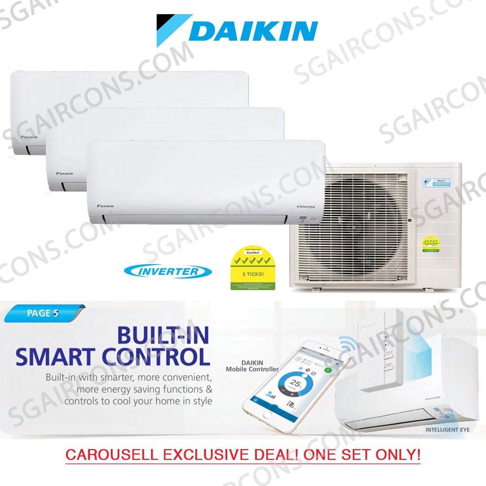 AIRCON SYSTEM 3 DAIKIN ISMILE INVERTER (SMART WIFI AIRCON), TV & Home Appliances, Air