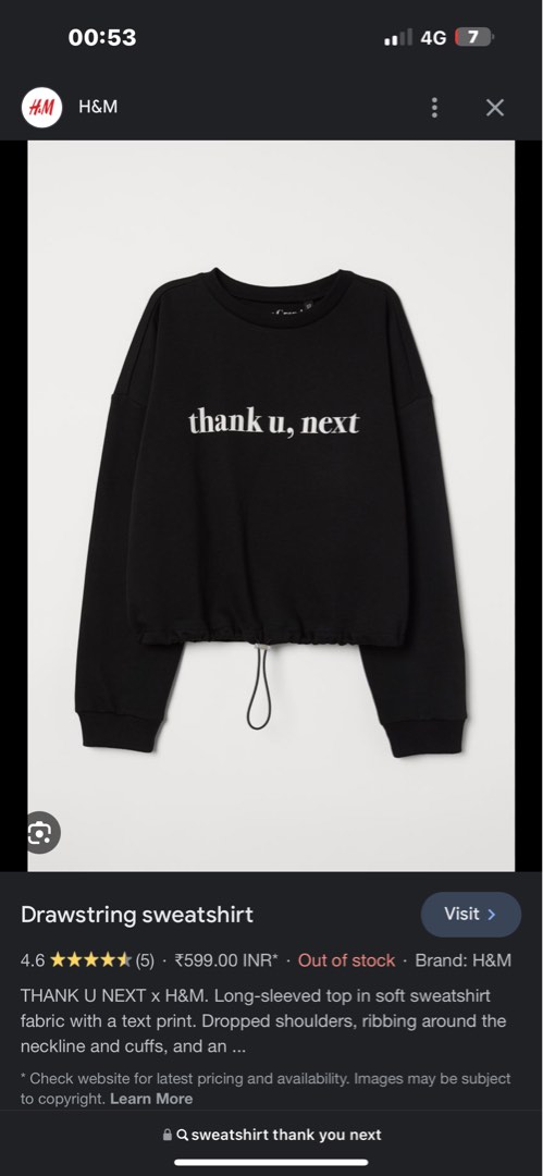 H and m sales thank u next