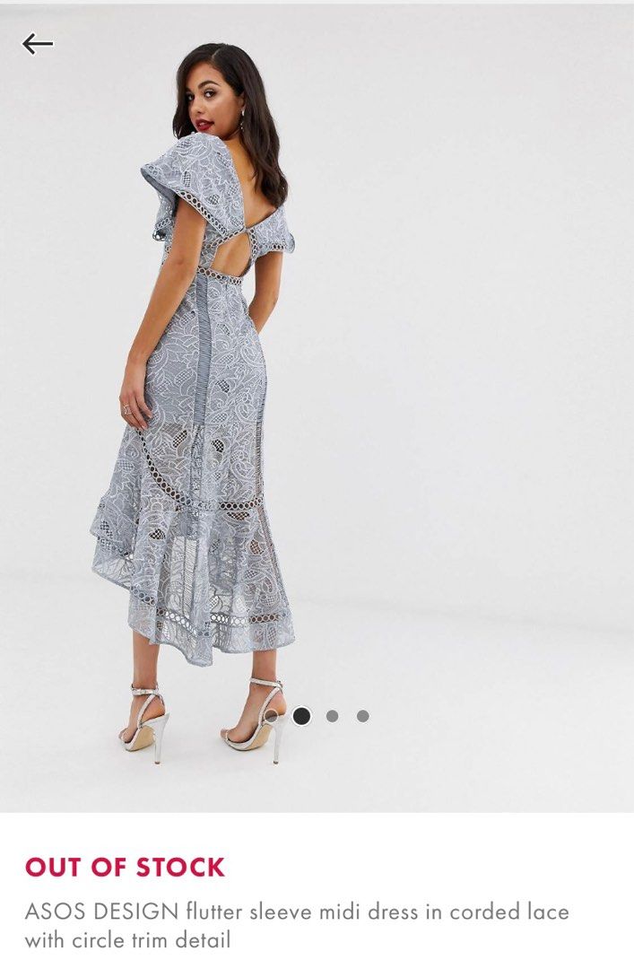 Asos design flutter sleeve midi dress clearance