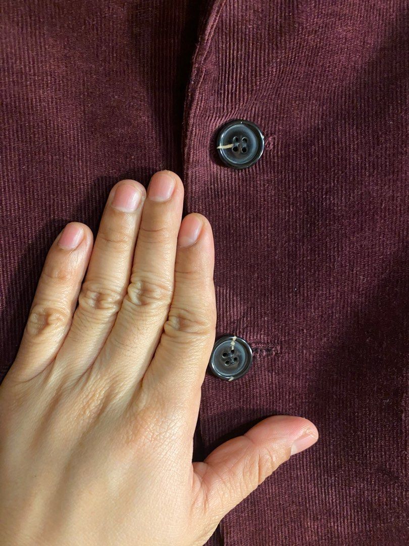 Authentic H M Maroon Corduroy Blazer Suit Men s Fashion Coats
