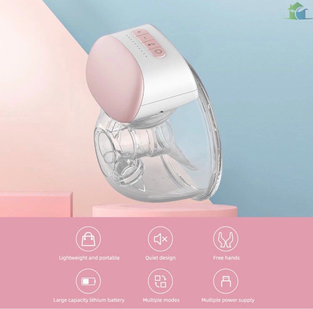 MISSAA Wearable Breast Pump, High Efficient Hands Free Pumps with 3 Modes &  8 Levels of Longest Battery LED Display, Double Portable Electric Breast
