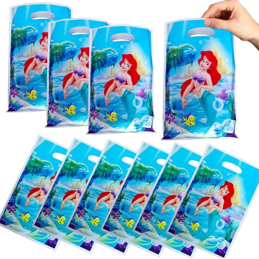 12 Pack Shark Mermaid Party Favor Bags Party Treat Candy Goodie Bags for  Birthday Party Supplies 5 x 8 Inches 