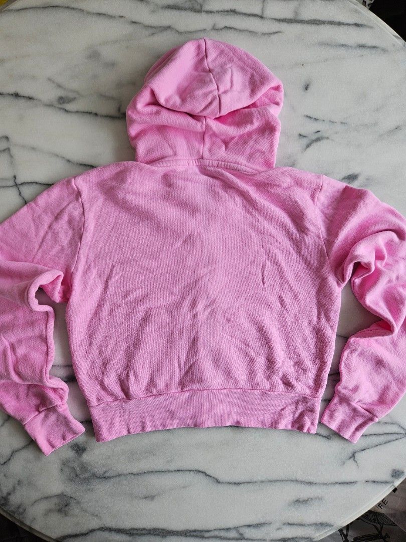 Brandy Melville John Galt bubblegum pink crystal zip up hoodie Women s Fashion Coats Jackets and Outerwear on Carousell