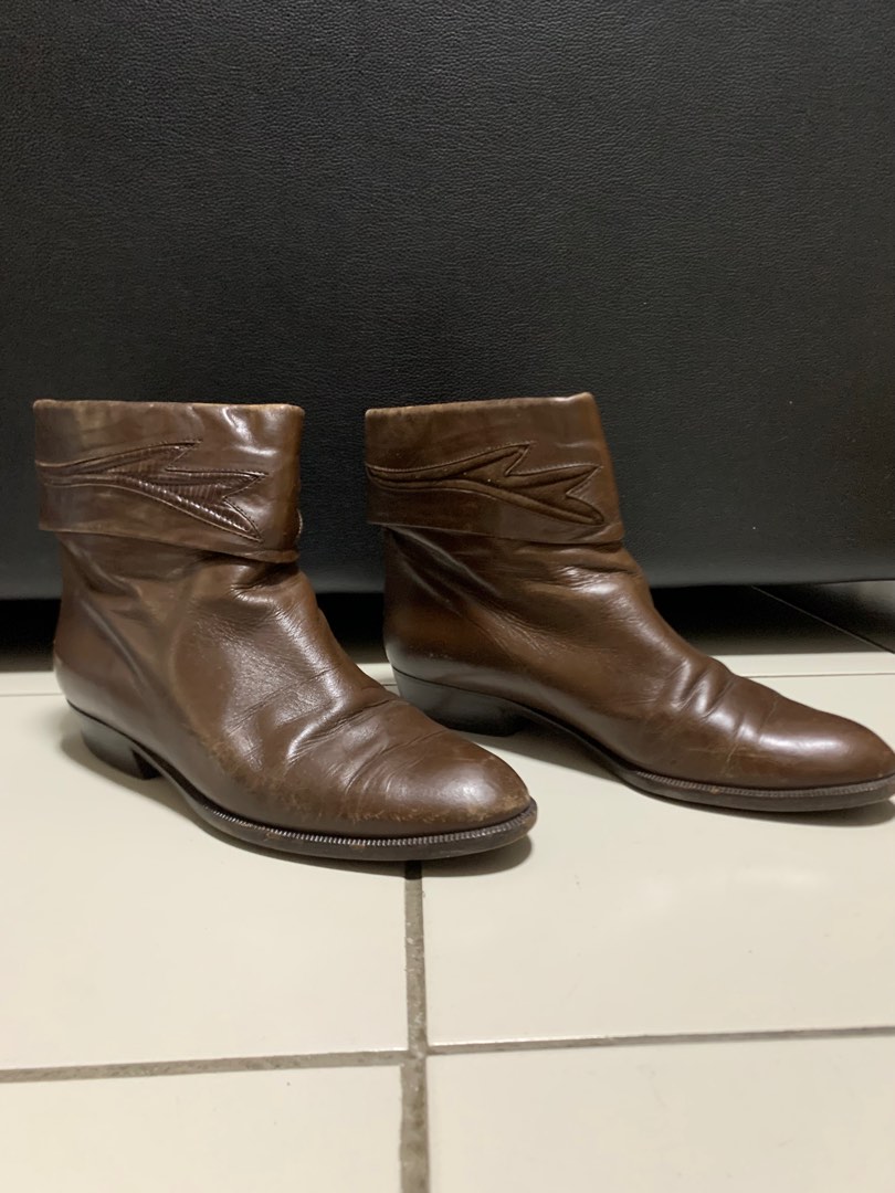 Brown real Leather Ankle Boots Women s Fashion Footwear Boots