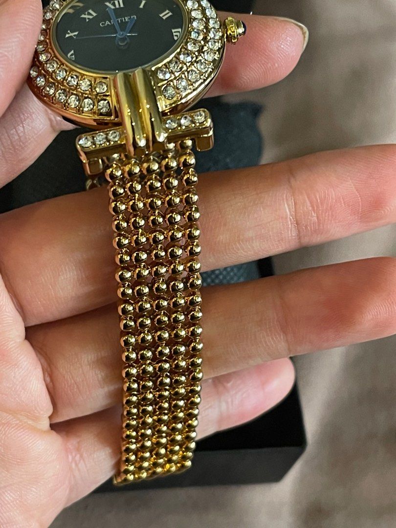 Cartier watch women (Category: Luxury Watches) located in Don Carlos. Submitted by thejoyofbags2 (Listing ID 1274673436, Image 2). Description: Aunthenticity not guaranteed Preloved. Halos hindi nagamit. Small face na black for women Perfect pa pang gift Free extra battery and box Pm for more information.