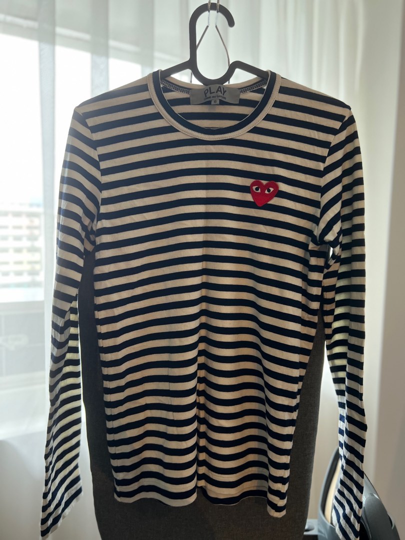 Striped store cdg shirt