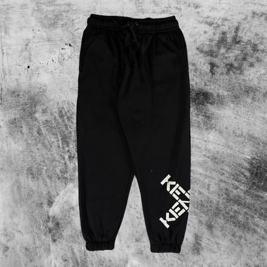 Celana Jogger Kenzo X Logo Hitam, Fesyen Pria, Pakaian Bawahan