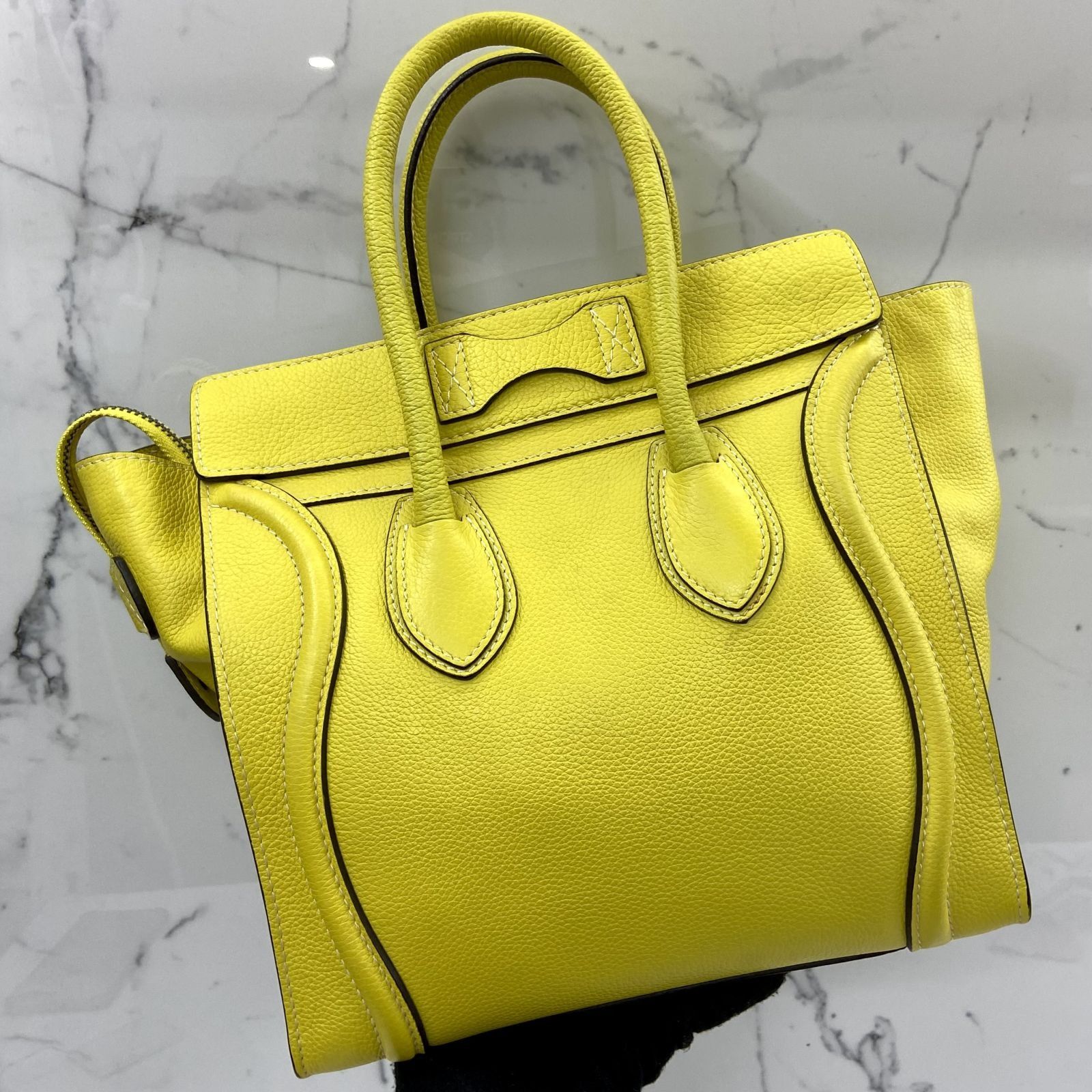 CELINE YELLOW LUGGAGE MICRO HANDBAG 237044485