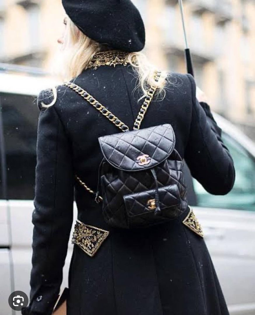Chanel on sale quilted backpack