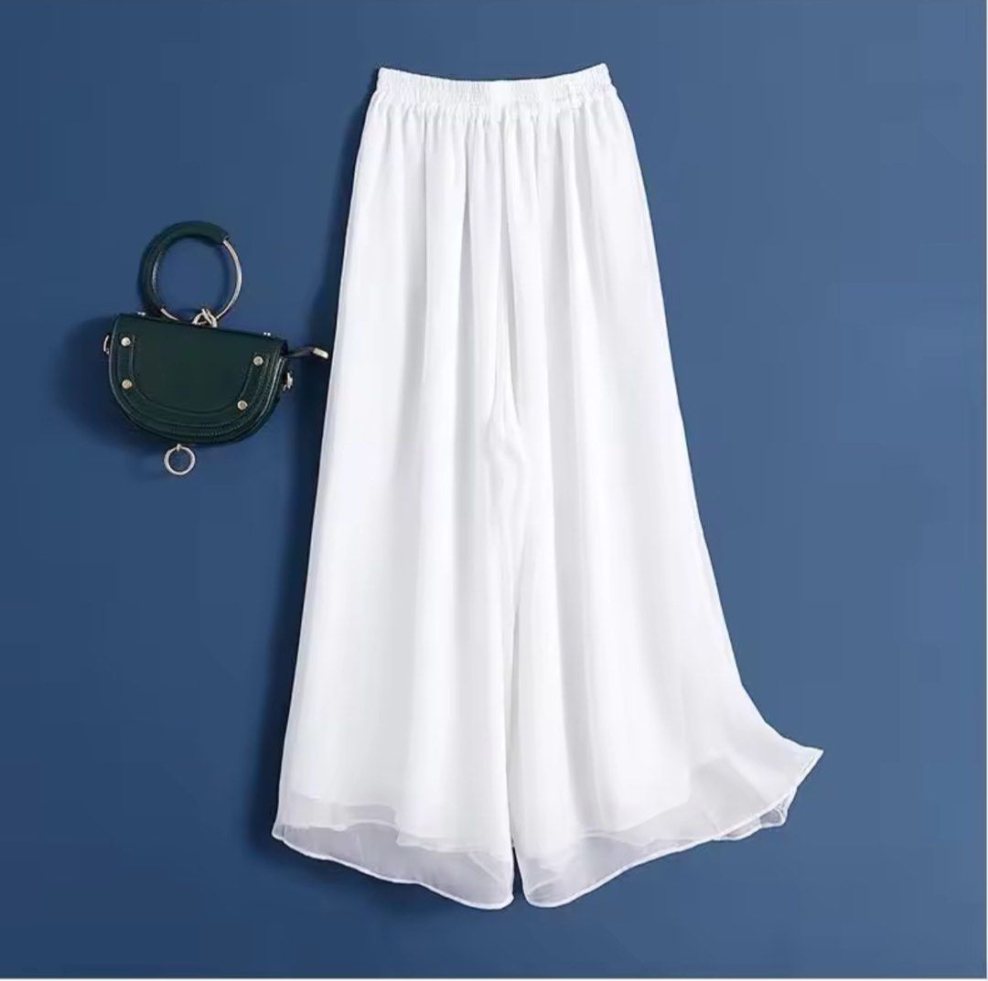 White chiffon palazzo hotsell pants