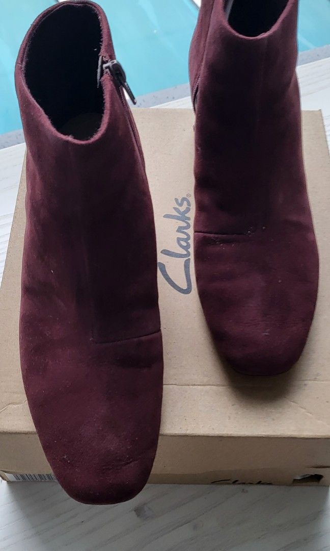 Clarkson Chelsea Boots in Plum suade Women s Fashion Footwear