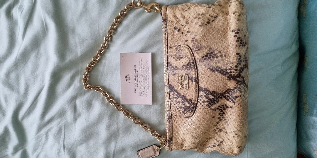 Coach leather python style, Women's Fashion, Bags & Wallets, Purses ...