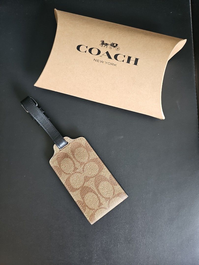 Coach leather luggage tags hot sale