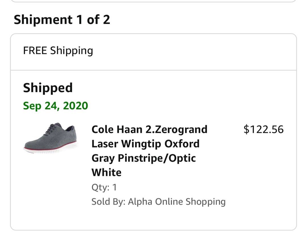 Cole Haan 2.0Zerogrand Laser Wingtip Oxford Gray Pinstripe Optic