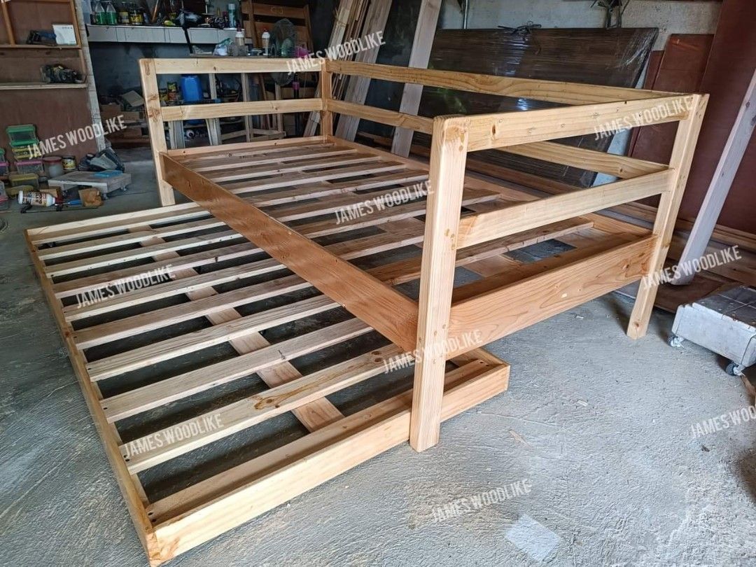DAY BED WITH PULL OUT BED (Category: Bed Frames & Mattresses) located in General Trias. Submitted by jameswoodlike (Listing ID 1274661741, Image 3). Description: 🔎🔍 Check out this Simple Space Saving Day Bed with pull out bed with wheels 🔎🔍 Thank You Ms. RK for choosing James Woodlike! 🤗 God bless you and your home 💓 This custom made floating bed frame is now bound to #BambooHeights #pasongkawayan2 #GeneralTriasCavite #GenTrias #GeneralTria
