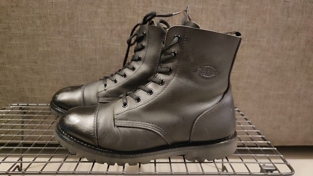 Dickies Black Leather Boots with side Zipper UK8.5 US9.5 Men s