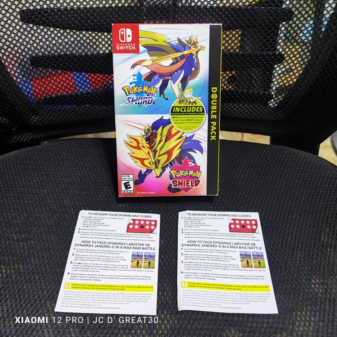 Dual Pokemon Shield And sword Box Only with Used code ( No game card ...