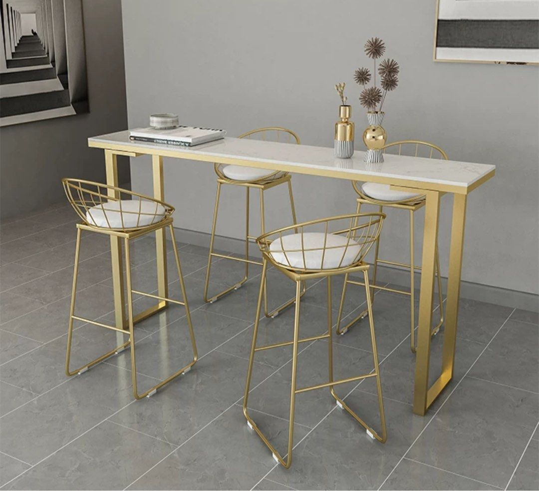 ENZA Modern Bar Table & Stools, Furniture & Home Living, Furniture, Tables & Sets on Carousell