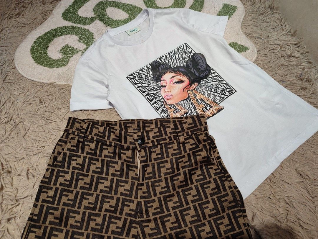 FENDI TERNO SHORT AND TSHIRT Babies Kids Babies Kids Fashion on Carousell
