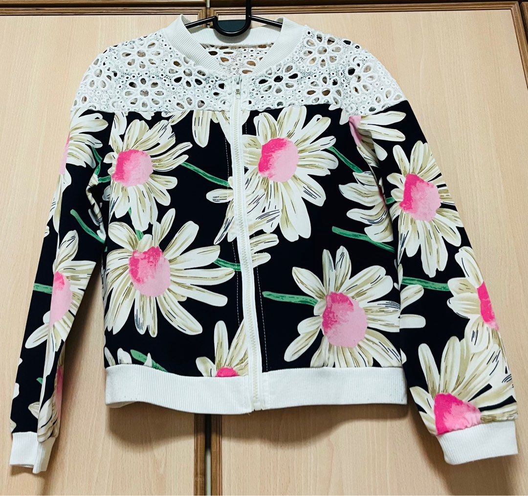 White discount floral coat
