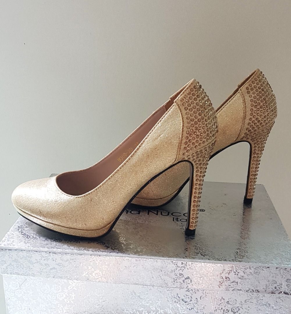 Gold bling top heels
