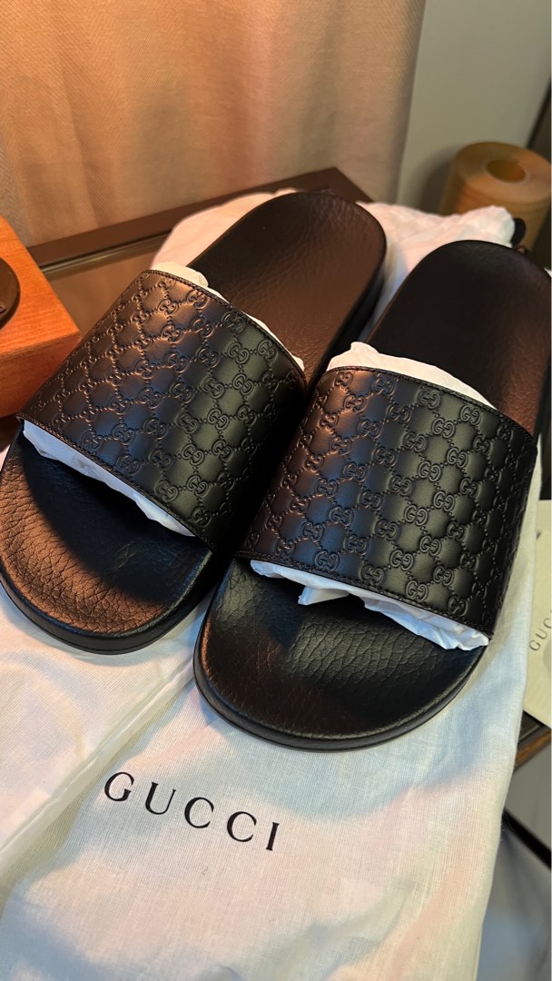 Gucci guccissima slides Men s Fashion Footwear Slippers