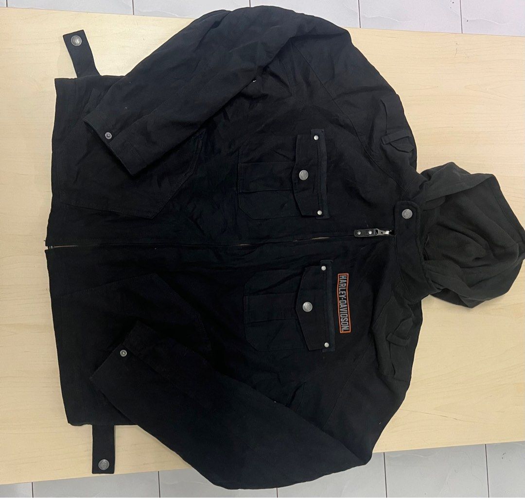 Leather jacket harley davidson, Men's Fashion, Coats, Jackets and Outerwear  on Carousell