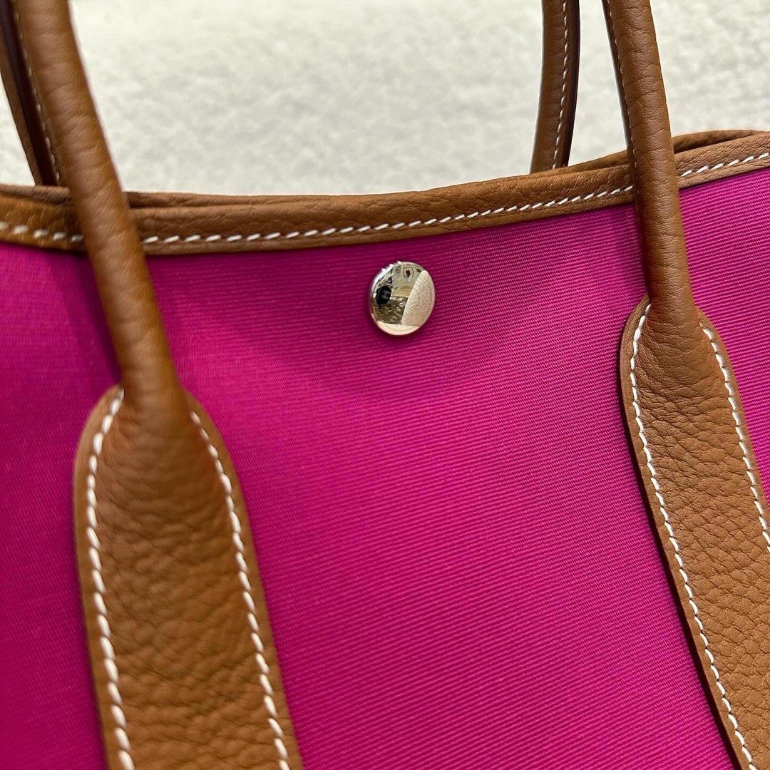 Hermes Garden Party 30 Gold/Hot Pink PHW, Luxury, Bags Wallets