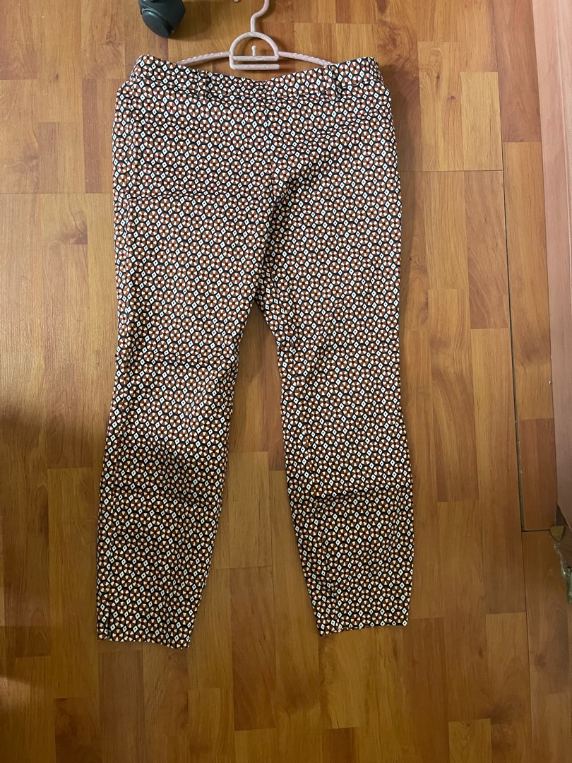 H M Cigarette Trousers Stretch Fabric Cinnamon Ankle Cut Women s