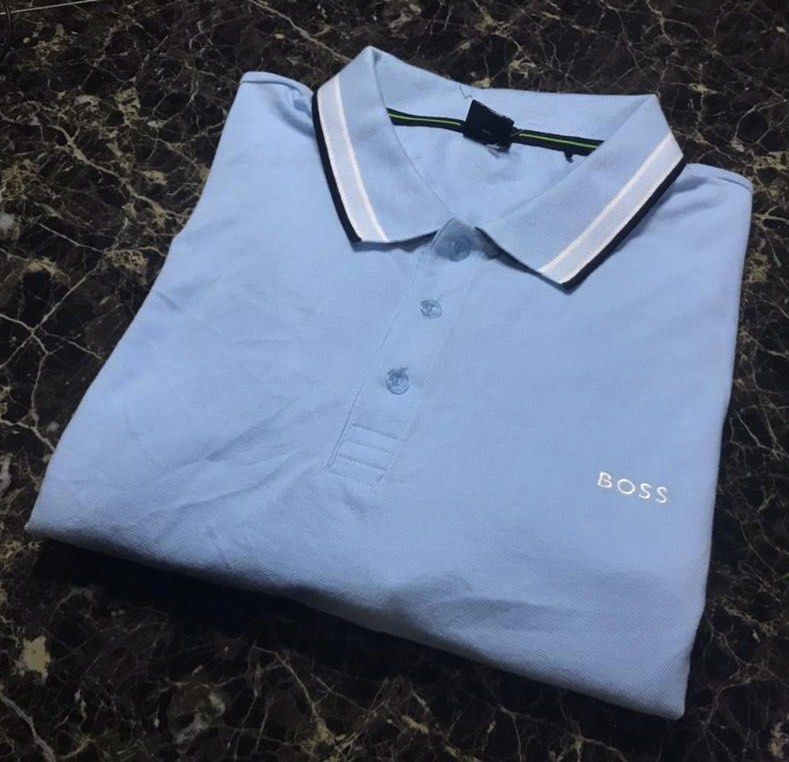 Light blue hugo boss polo shirt sales