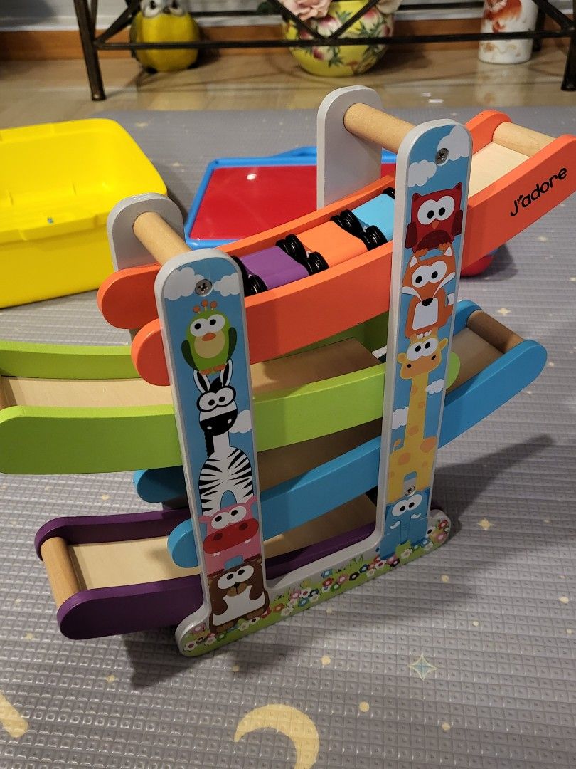 J'adore Wooden Animal Race Track Car Ramp, Babies & Kids, Infant ...