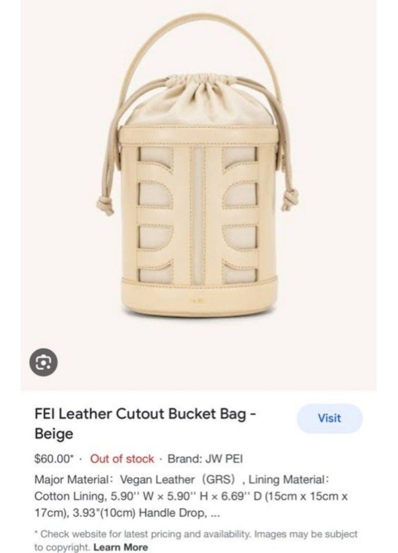 JW Pei Cut Out Bucket Bag (Category: Luxury Bags & Wallets) located in Manila. Submitted by shopdct (Listing ID 1274851252, Image 2). Description: .