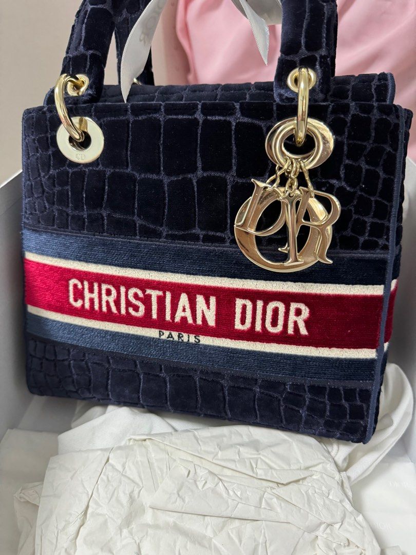 Lady dior velvet bag online