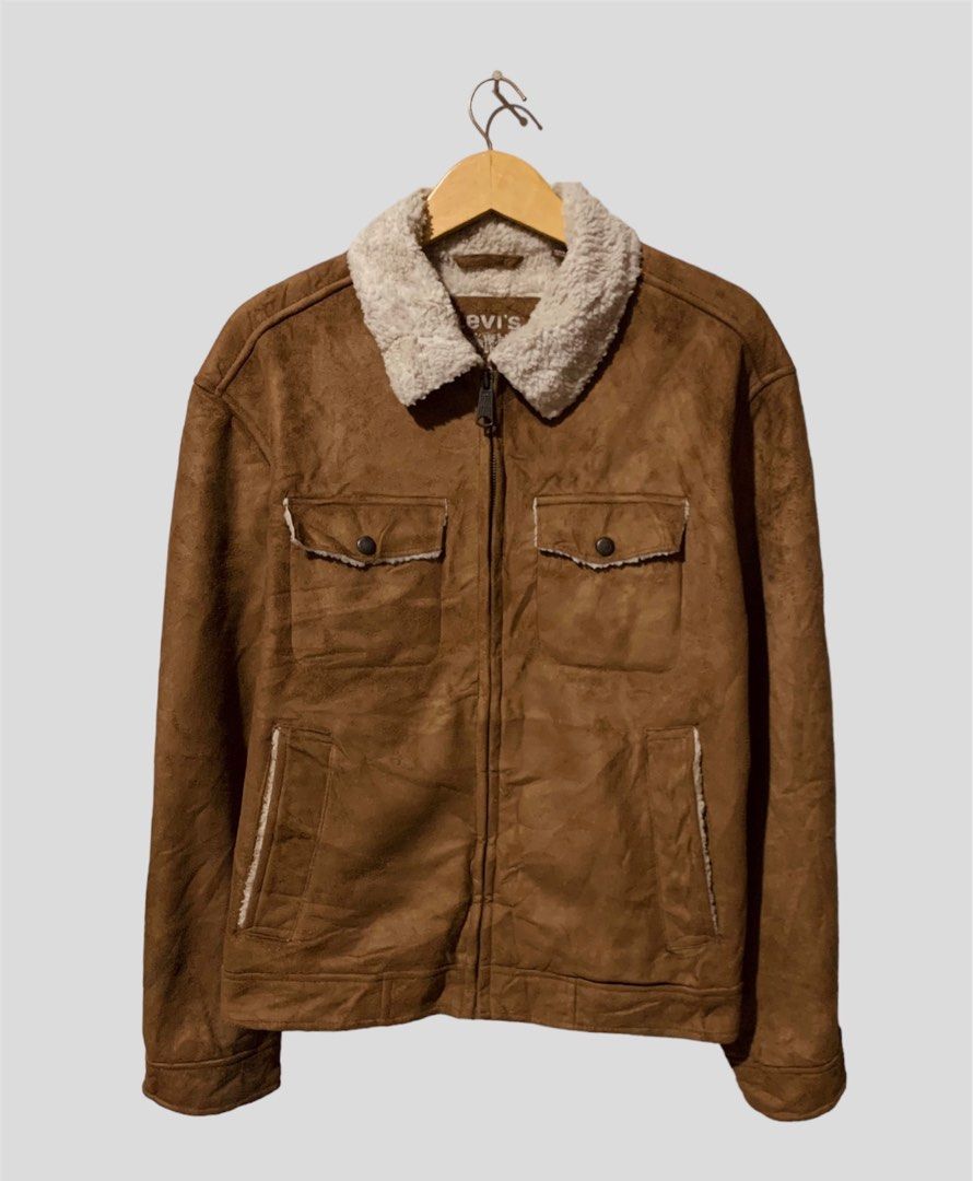 Levi's suede sales sherpa jacket
