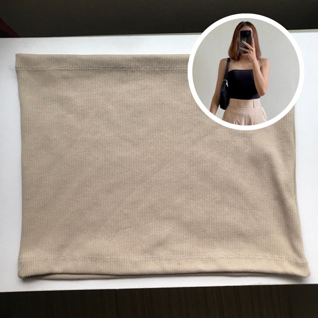 Light Nude Tube Top Stretchable Tube fits xs to xl, Women's Fashion