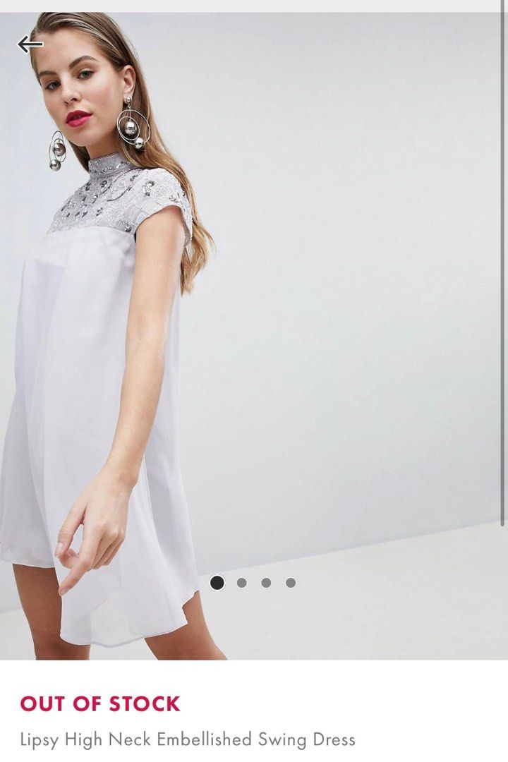 Lipsy High Neck Embellished Swing Dress