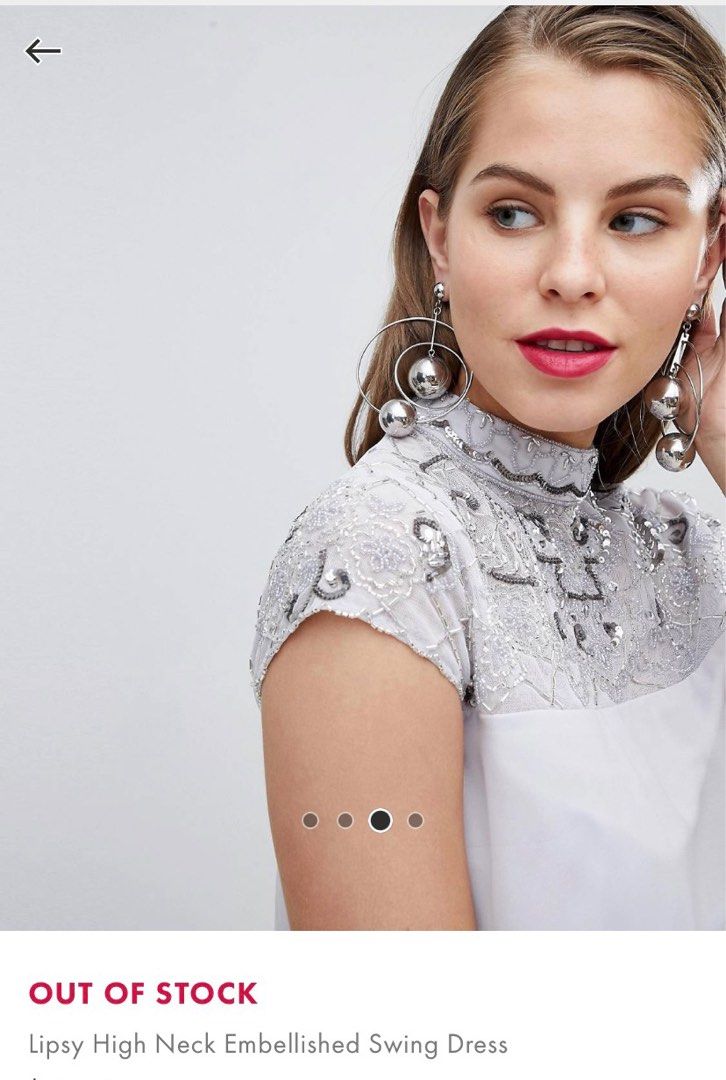 Lipsy High Neck Embellished Swing Dress