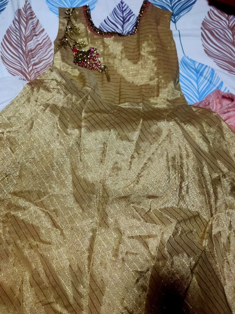 Golden shop frock design