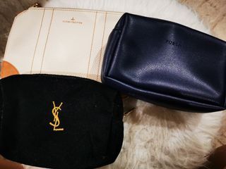 Marked Down! LOT OF 3 Make Up Pouches! YSL, Furla and Globe Trotter