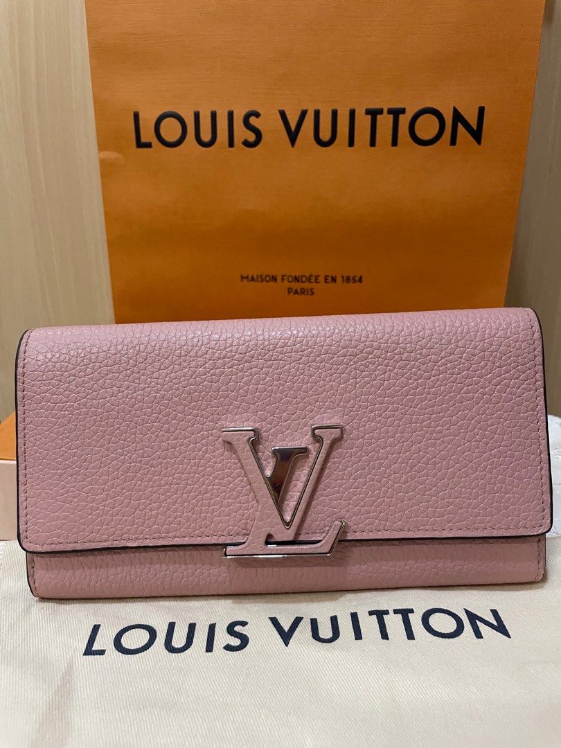 Louis Vuitton Capucines Wallet (Category: Luxury Bags & Wallets) located in Cainta. Submitted by bolengot (Listing ID 1274723812, Image 1). Description: Never used LV Capucines Wallet in Taurillon Leather, with box, dust bag and paper bag - original price 75k.