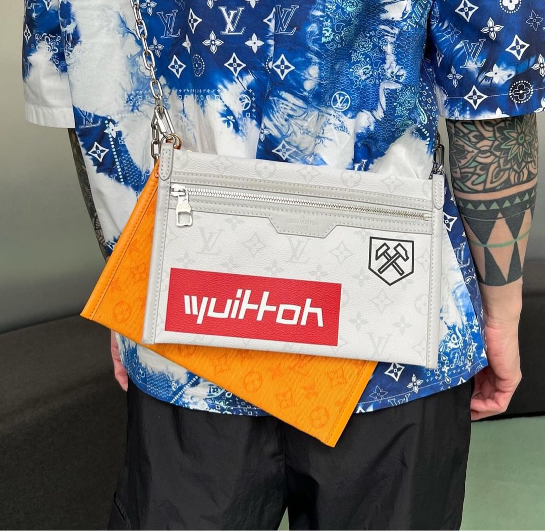 LV Double Flat Messenger Monogram White Yellow Luxury Bags