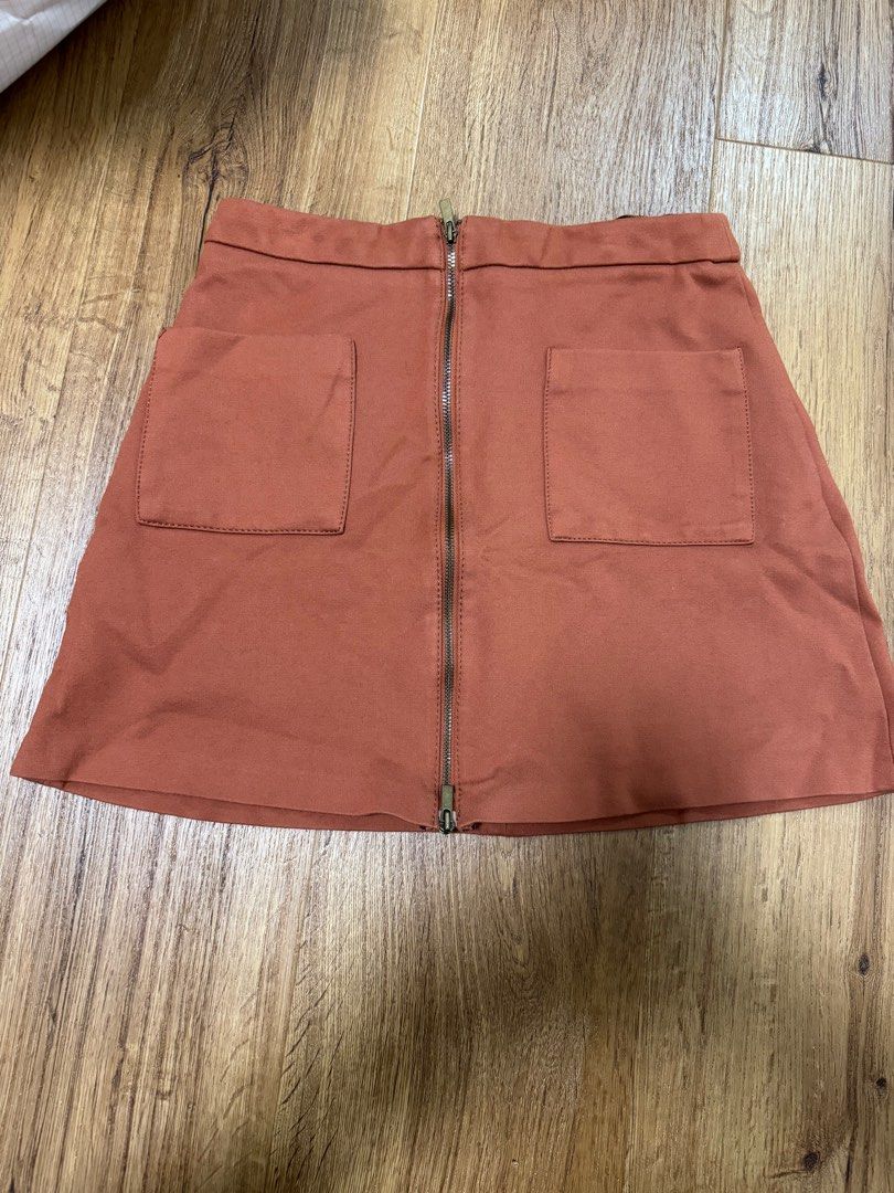 Mango burnt orange zip skirt Women s Fashion Bottoms Skirts on