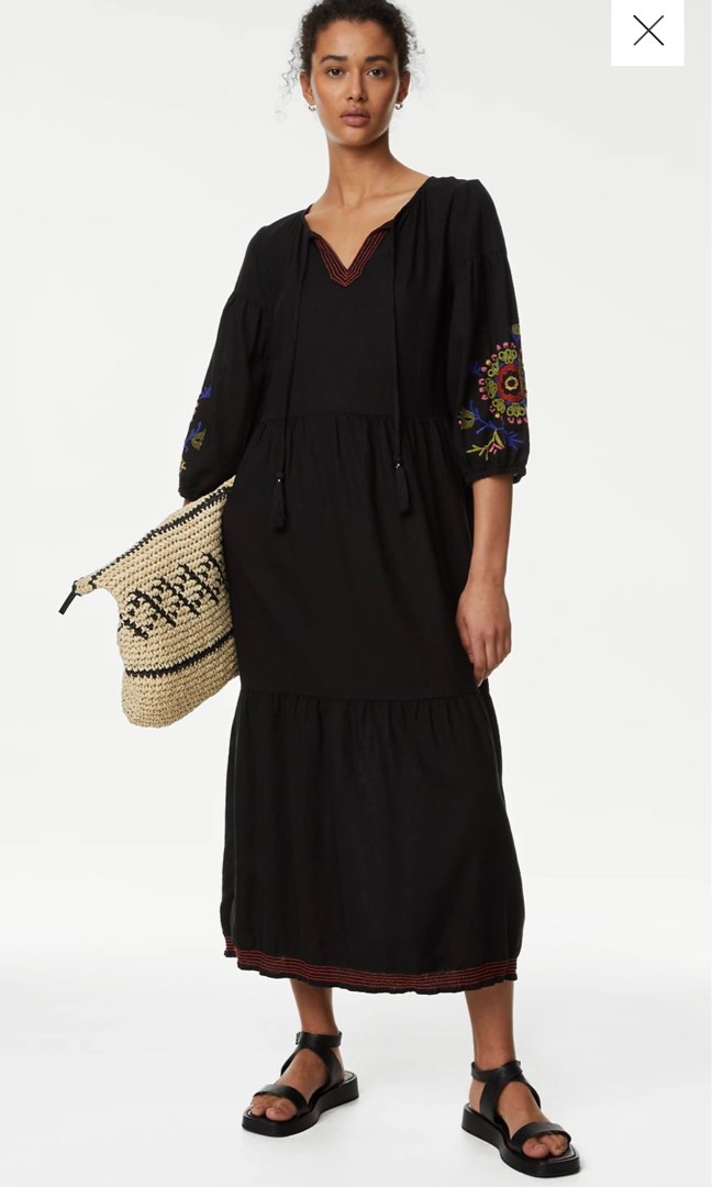 Marks spencer linen dress sales