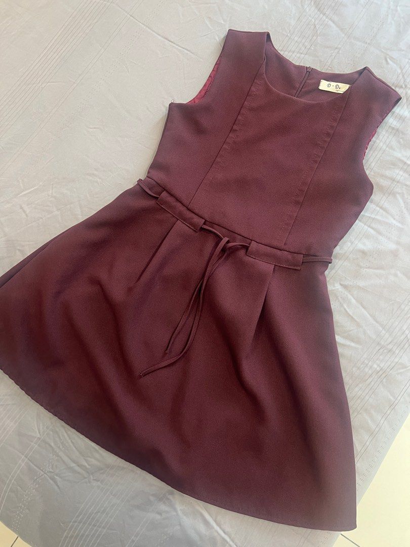 Maroon Red Dress With Shrug Couple Set main image 1