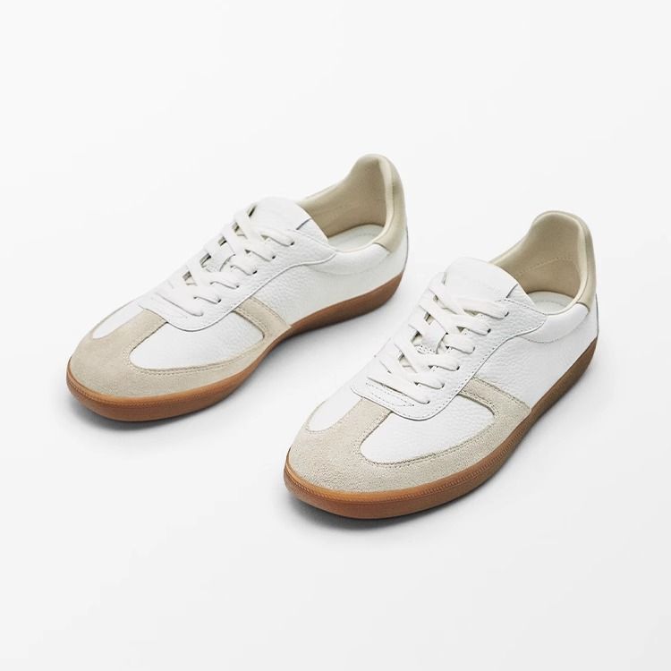 Massimo dutti white leather sneakers best sale