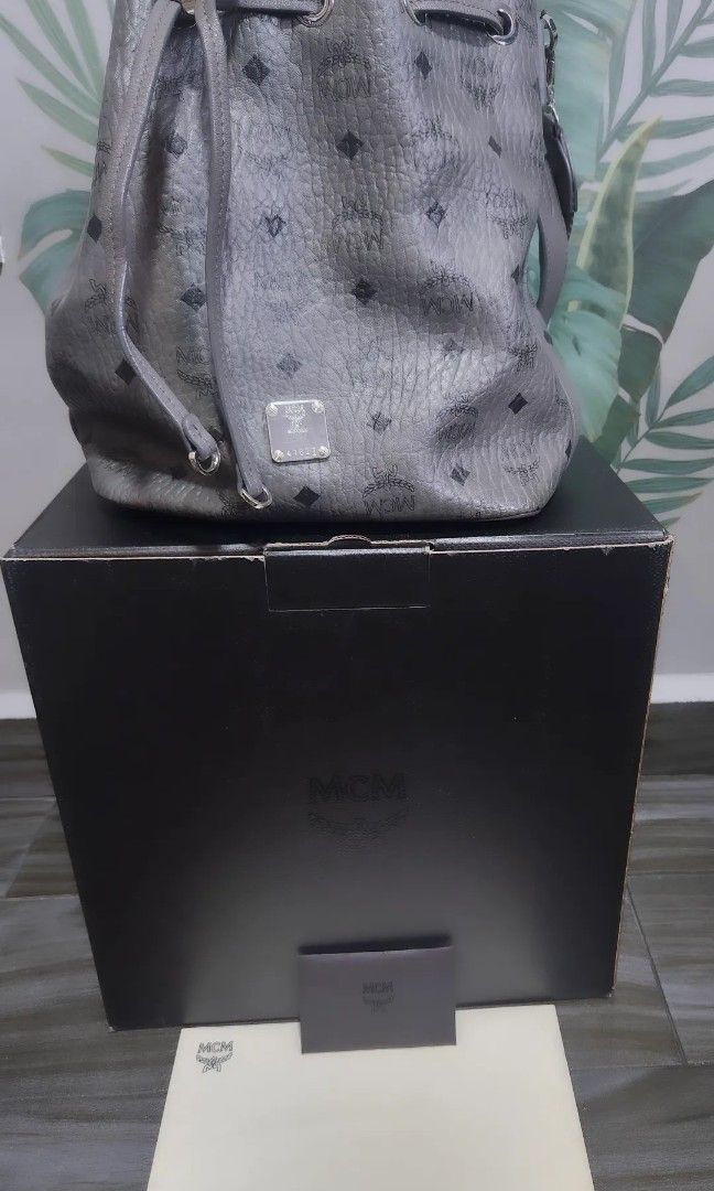 Mcm best sale grey bag
