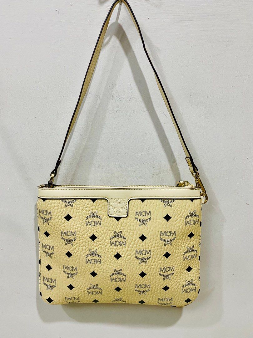 Mcm cheap pochette beige