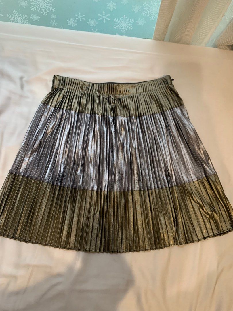 Forever 21 metallic pleated skirt sales